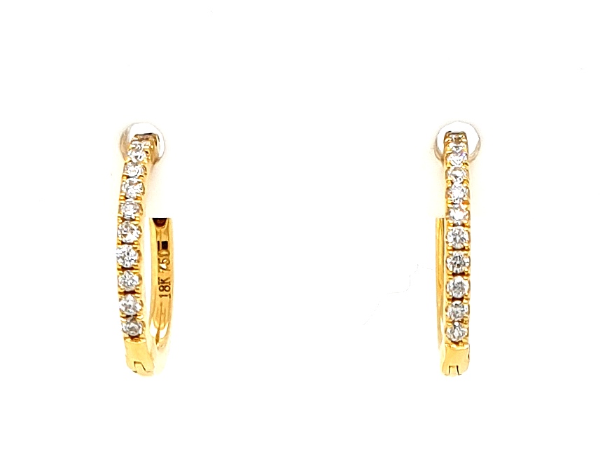 18ct Yellow Gold Diamond Huggies (0.16ct total GH SI) (21383)